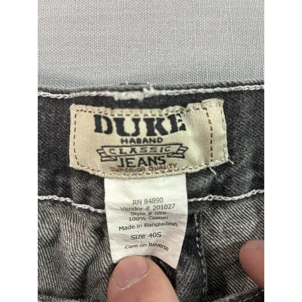 Duke Haband Baggy Fit Jeans Men's 36x28 (40s) Gray Wide Leg Y2K Elastic Waist